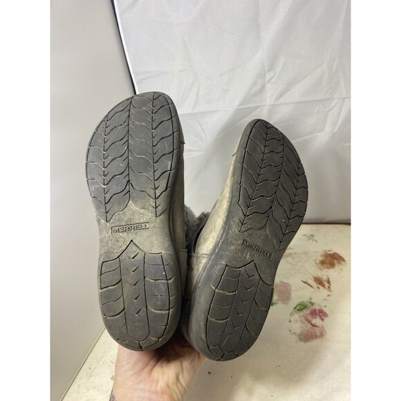 MERRELL Encore Kassie Tall Wool Fashion Boot Size 7 Castlerock Gray Side Zip - Picture 6 of 12